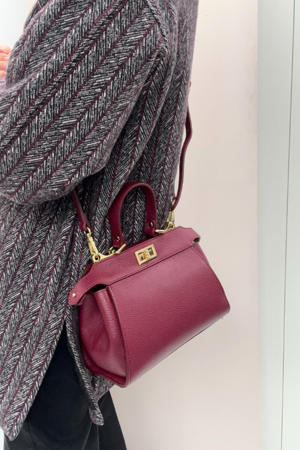 Fendi peekaboo mini burgundy hot sale