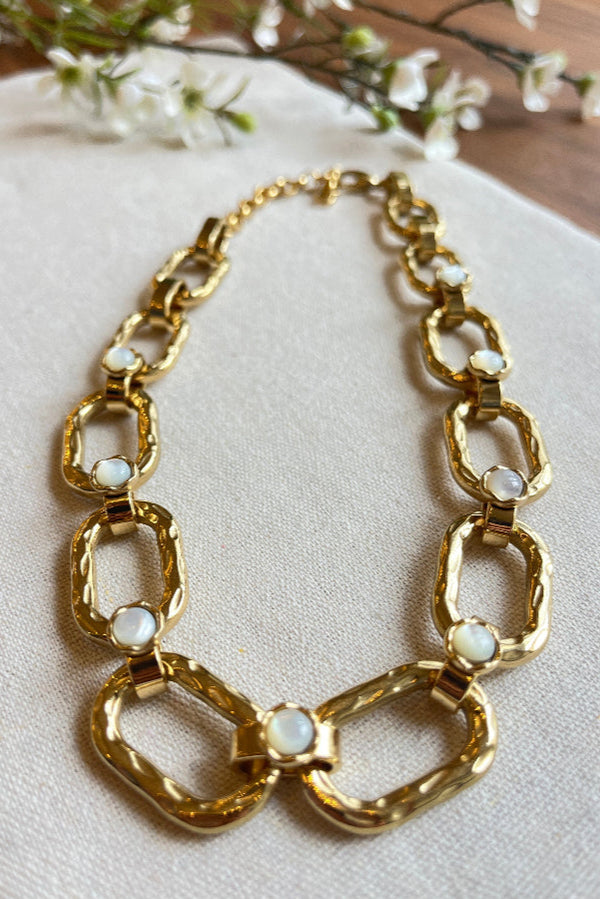 Niso Necklace Gold/White