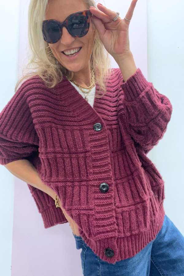 24204014 Cardigan Bordeaux