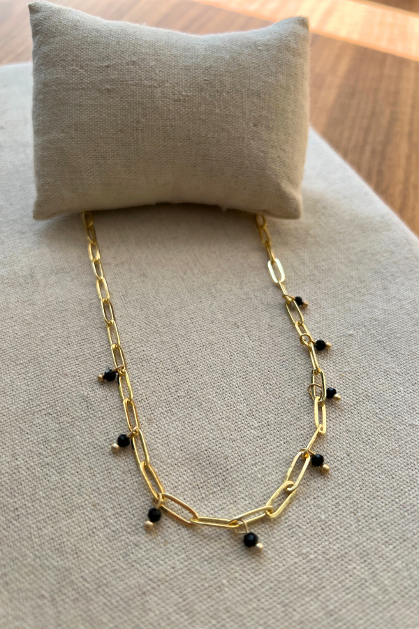 76M24501 Necklace Gold/Black