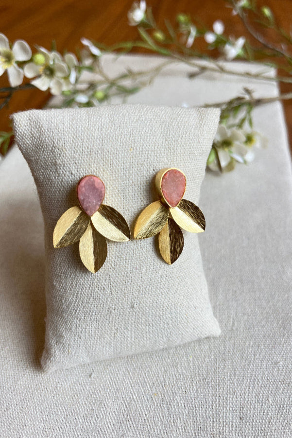 Tessa Earrings Gold/Pink