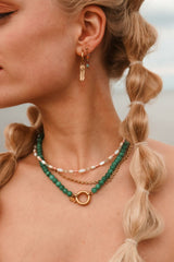 Seagreen Snake Necklace Gold