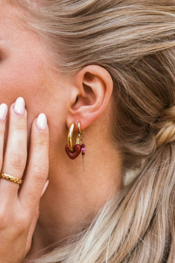 Chain Ruby Earring Red