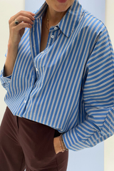 Contis 24AH024 Blouse Blue Bleu Azur Rayé