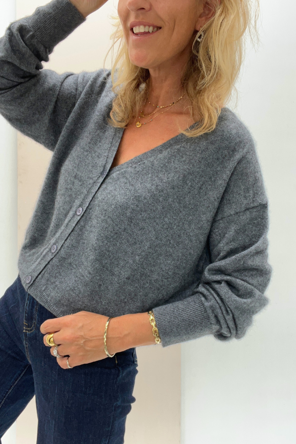 KN2304 Cardigan Gris Foncé