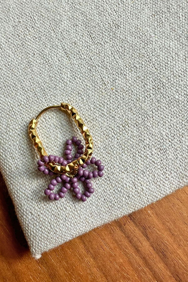 Flower Earring Purple