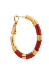 Red Hoola Earring Gold